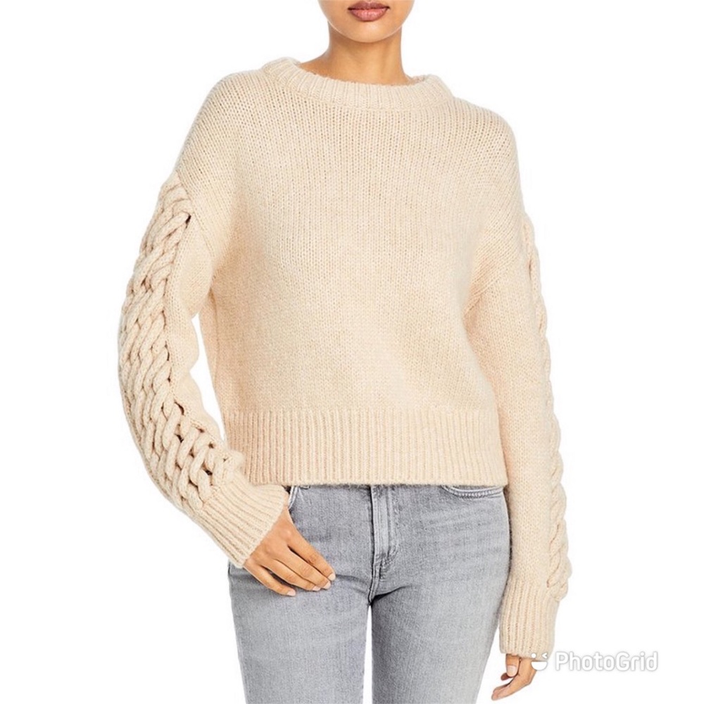 Rebecca Taylor |  Braided Sleeve Alpaca Sweater